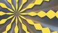 Yellow Pattern Composed of Rhombus Shapes on Shades of Gray