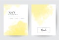 Illuminating yellow watercolor vector splash cards