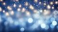 Illumination and decoration holiday concept Christmas garland bokeh lights over soft background Royalty Free Stock Photo