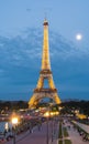 Illumination of Eiffel tower at night, Paris, France Royalty Free Stock Photo