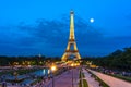 Illumination of Eiffel tower at night, Paris, France Royalty Free Stock Photo