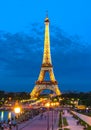 Illumination of Eiffel tower at night, Paris, France Royalty Free Stock Photo