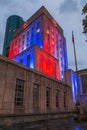 Illumination of Houston City Hall, Texas by night Royalty Free Stock Photo