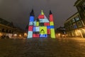 Ridderzaal, Binnenhof illumination at night Royalty Free Stock Photo