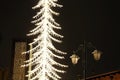 Illuminations and snow-covered Street lights in Vicenza