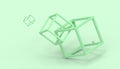 Illusion impossible shapes Box on Green Royalty Free Stock Photo