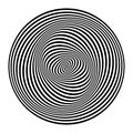 Illusion of swirl movement. Op art lines pattern