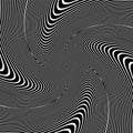 Illusion of vortex circular rotation movement. Lines texture