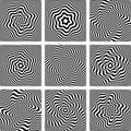 Illusion of wavy rotation. Design elements set. Royalty Free Stock Photo