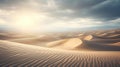 Illusionary Sandscape with Dramatic Sunrays. Generative Ai Royalty Free Stock Photo