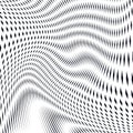 Illusive background with black chaotic lines, moire style. Contrast geometric trance pattern.