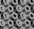 Illusive continuous monochrome pattern, decorative abstract back Royalty Free Stock Photo