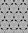 Illusive continuous monochrome pattern, decorative abstract back Royalty Free Stock Photo