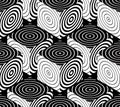 Illusive continuous monochrome pattern, decorative abstract