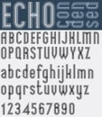 Illusory condensed black and white font and numbers, echo stripe