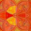 Illusory Psychedelic Background with stained glass effect, in autumn colors: yellow and orange