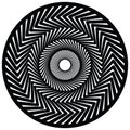 Illusory tunnel. Mandala for meditation. Abstract vector illustration