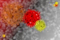 The illusration of corona virus covid-19 with abstract background