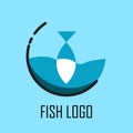Illusrtration vector graphic of Minimalist Fish logo that has a simple but cool and elegant shape. Good for people who need a