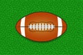Illustartion of american football ball isolated on green grass Royalty Free Stock Photo