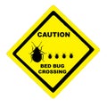 Illustated Bedbug Caution Royalty Free Stock Photo