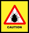 Illustated Bedbug Caution Royalty Free Stock Photo