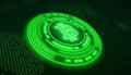 Illustation of bitcoin logo in green