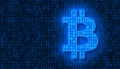 Illustation of bitcoin sign in blue