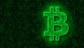 Illustation of bitcoin sign in green