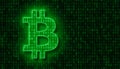 Illustation of bitcoin sign in green