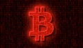 Illustation of bitcoin sign in red
