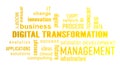 Illustation of digital transformation - keywords cloud