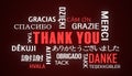 Illustation of thank you keyword cloud in different languages with white and red text Royalty Free Stock Photo