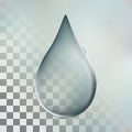 Illustation vector of a realistic transparent blue water drop Royalty Free Stock Photo