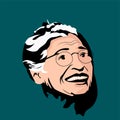 Illustraion of Rosa Louise McCauley Parks, an American activist in the civil rights movement and Montgomery bus boycott