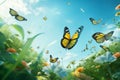 Illustrate the beauty of butterflies in