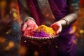 Illustrate the beauty of Holi rituals with a