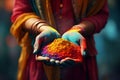 Illustrate the beauty of Holi rituals with a