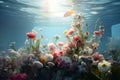 Illustrate the beauty of underwater flower Royalty Free Stock Photo