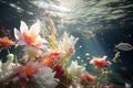 Illustrate the beauty of underwater flower Royalty Free Stock Photo