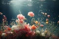 Illustrate the beauty of underwater flower. Generative ai Royalty Free Stock Photo