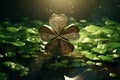 Illustrate the charm of a fourleaf clover as a. Generative ai