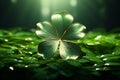 Illustrate the charm of a fourleaf clover as a. Generative ai