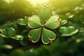 Illustrate the charm of a fourleaf clover as a. Generative ai