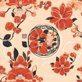 Fu and Shou Harmony with seamless pattern