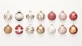 Illustrate a collection of vintage-inspired Christmas baubles