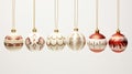 Illustrate a collection of vintage-inspired Christmas baubles