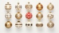 Illustrate a collection of vintage-inspired Christmas baubles