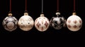 Illustrate a collection of vintage-inspired Christmas baubles