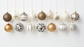 Illustrate a collection of vintage-inspired Christmas baubles
